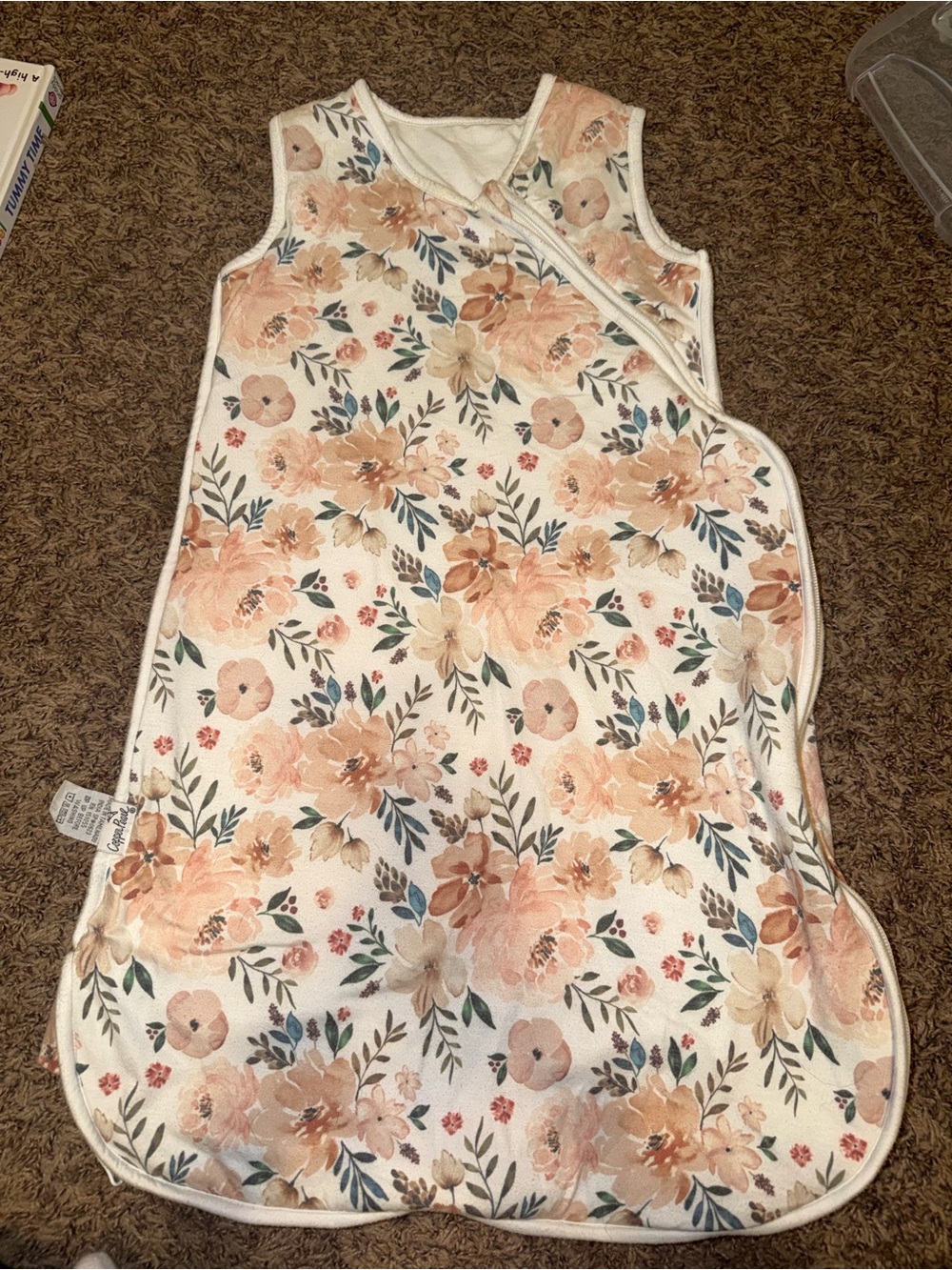 Sleeveless Floral Sleep Sack - Peach Floral